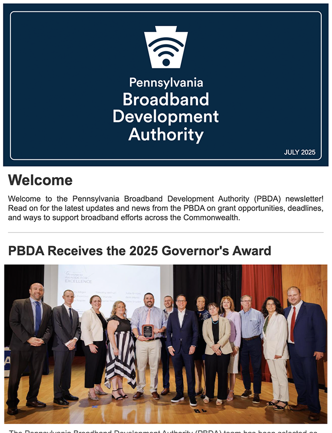 screenshot of June-July 2025 newsletter