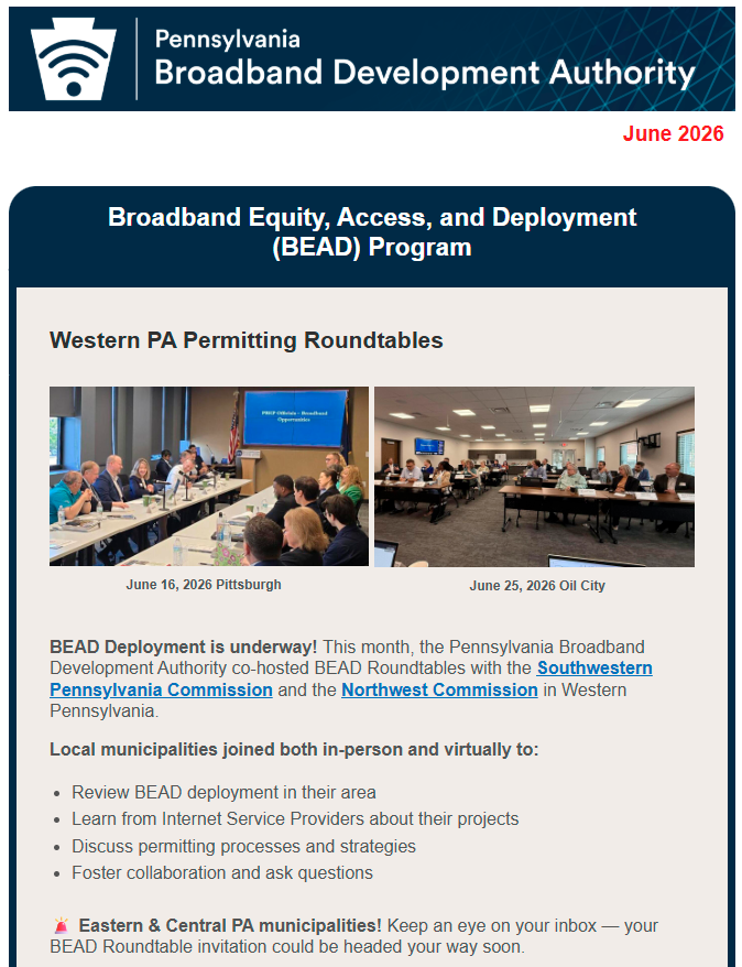 screenshot of June 2026's newsletter